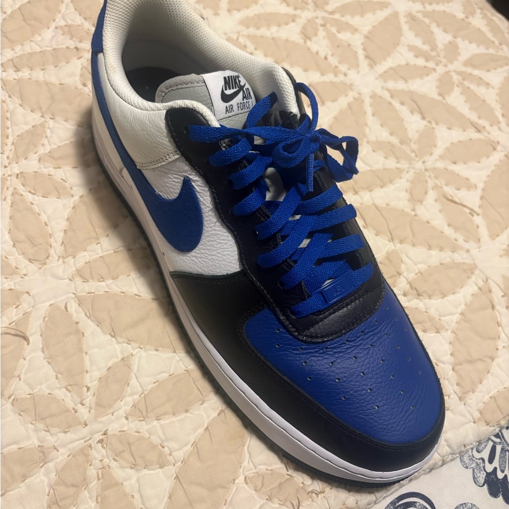 Nike Air Force 1 Men's Sneakers - Blue, Black, and White